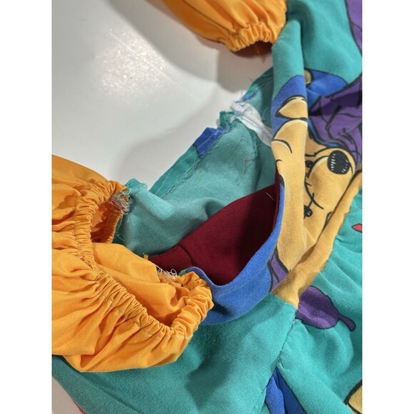 VTG 90s Disney Winnie Pooh Bed Sheets Colorful Dress Puff Sleeve Womens XXL READ - Picture 7 of 16